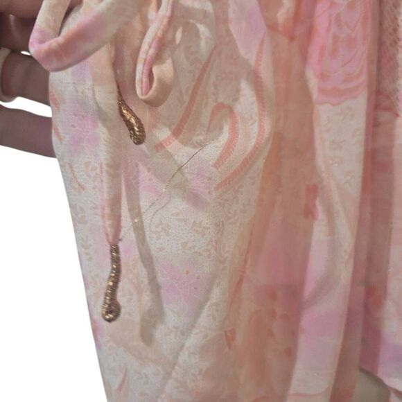 Tularosa Women's Cream & Pink Poly Georgette Top NEW - Picture 10 of 15